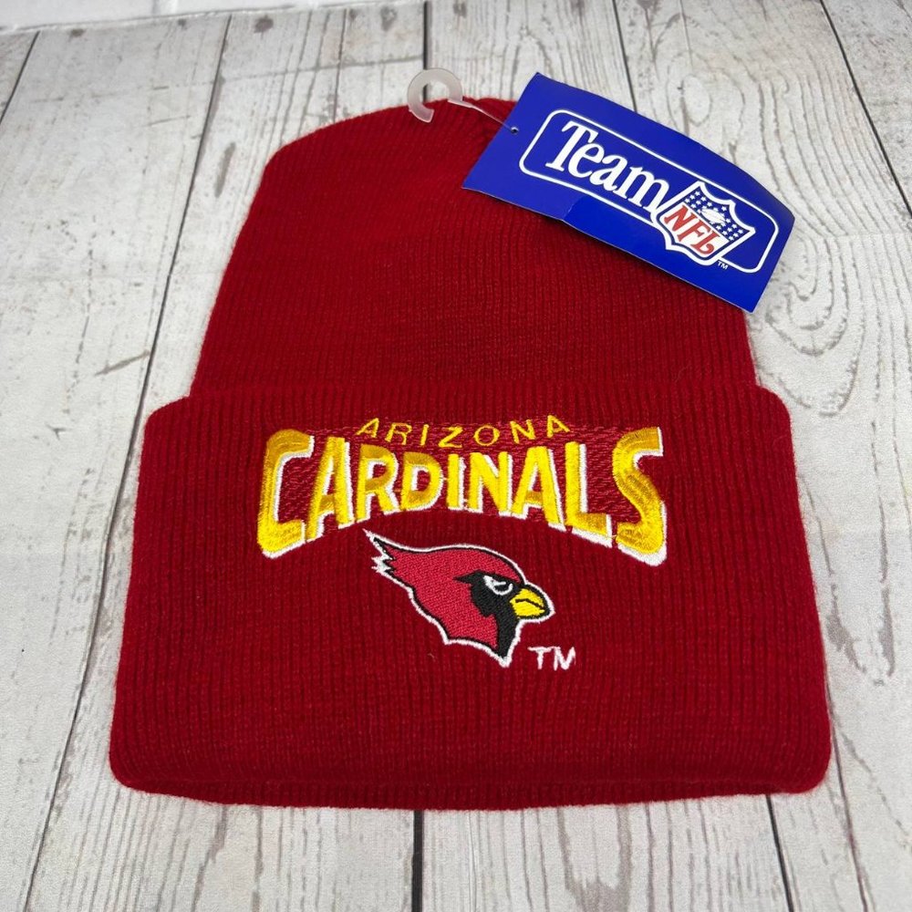 Vintage Cuffed Arizona Cardinals NFL Hat Beanie Cap Red New Men